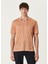 Turuncu Polo Yaka Keten T-Shirt 1
