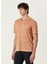 Turuncu Polo Yaka Keten T-Shirt 3