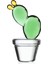 Desert Plants Sarı Çiçekli Yeşil Kaktüs Figürlü Cam Dekoratif Obje 1