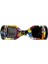 Bluetooth Hoparlörlü Akıllı Dengeli Sarı Grafiti Desenli Hoverboard 3