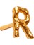 Alphabet Stud Letter Small R Harfi Detaylı 14 Ayar Altın Kadın Küpe 1