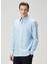 Eros Mavi Beyaz Çizgili Keten Gömlek 3