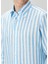 Eros Mavi Beyaz Çizgili Keten Gömlek 5