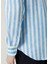 Eros Mavi Beyaz Çizgili Keten Gömlek 6