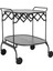 Gastone Siyah Fiberglas Tablalı Çizilmeye Dayanıklı Servis Masası 68 x 62 cm 1