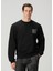 Siyah Kontrast Baskılı Sweatshirt 1