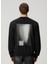 Siyah Kontrast Baskılı Sweatshirt 4