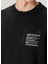 Siyah Kontrast Baskılı Sweatshirt 5