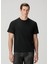 Siyah Rib Doku Detaylı T-Shirt 1
