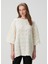 Antila Krem Bukle Dokulu Oversize Triko 1