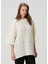 Antila Krem Bukle Dokulu Oversize Triko 3