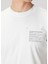 Beyaz Kontrast Baskılı T-Shirt 5