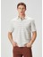 Açık Mavi Polo Yaka Çizgi Desenli T-Shirt 1