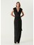 Margot Siyah Kruvaze Maksi Abiye Elbise 3