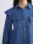 Yeni Sezon Fırfırlı Kadın Jean Gömlek 3