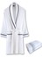 Livenza Beyaz Pamuklu Pike Unisex Bornoz Havlu Seti 1