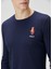 Lacivert Logo Nakışlı Pijama Seti 6