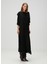 Siyah Drapeli Maksi Elbise 3