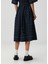 Jistudine Lacivert Midi Etek 4