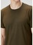 Regular Fit Koyu Yeşil Basic T-Shirt 5