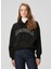 Siyah Kapüşonlu Taşlı Logolu Sweatshirt 1