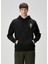 Vase Siyah Kapüşonlu Nakışlı Sweatshirt 1