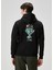 Vase Siyah Kapüşonlu Nakışlı Sweatshirt 4