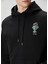 Vase Siyah Kapüşonlu Nakışlı Sweatshirt 5