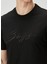 Regular Fit Siyah Logo Nakışlı T-Shirt 5