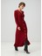 Bordo Midi Triko Elbise 4