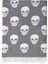 Skull Koltuk Şalı Siyah Throw Tek Kişilik Battaniye 130 x 170 cm 1