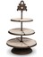 Baroque Krem Rengi Seramik 3 Katlı Servis Standı 40,6 x 40, 6 cm 1