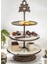 Baroque Krem Rengi Seramik 3 Katlı Servis Standı 40,6 x 40, 6 cm 2