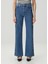 Pekin Mavi Flared Jean Pantolons 2