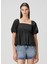 Lenie Siyah Peplum Bluz 1