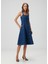 Roboli Lacivert Midi Denim Elbise 2