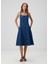 Roboli Lacivert Midi Denim Elbise 3