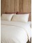 Damask Krem Rengi %100 Pamuk Waffle Çift Kişilik Nevresim Kılıfı 200 x 220 cm 5