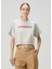 Gri Baskılı Crop T-Shirt 1