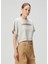 Gri Baskılı Crop T-Shirt 3