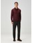 Bordo Polo Yaka Yün Sweatshirt 2