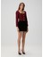 Bordo Payetli Tweed Ceket 2