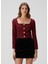 Bordo Payetli Tweed Ceket 3