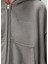 Oversized Gri Kapüşonlu Fermuarlı Sweatshirt 5