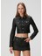 Siyah Crop Trucker Ceket 3