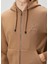 Bej Kapüşonlu Logo Nakışlı Sweatshirt 4