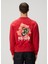 Kırmızı Çiçek Baskılı Sweatshirt 4