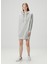 Gri Kapüşonlu Mini Sweatshirt Elbise 2