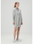 Gri Kapüşonlu Mini Sweatshirt Elbise 3
