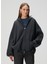 Antrasit Kapüşonlu Fermuarlı Sweatshirt 3